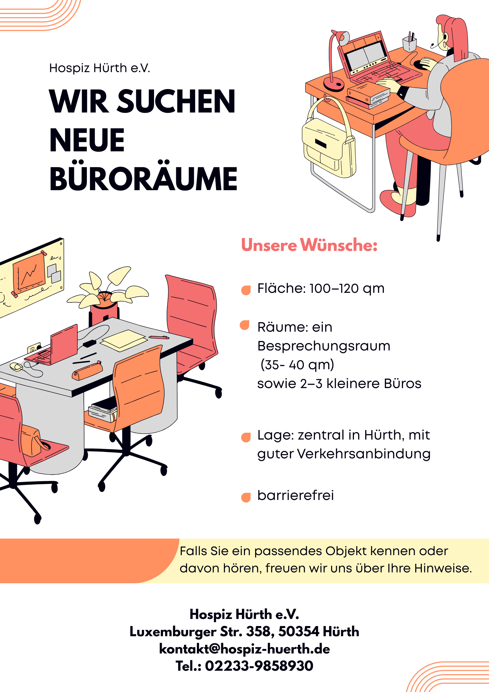 Wir suchen neue Büroräume